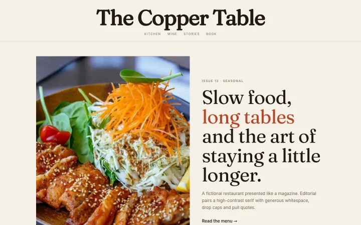 Editorial theme preview