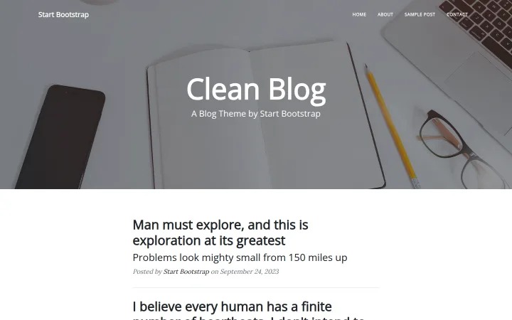 Clean Blog — editorial website themes