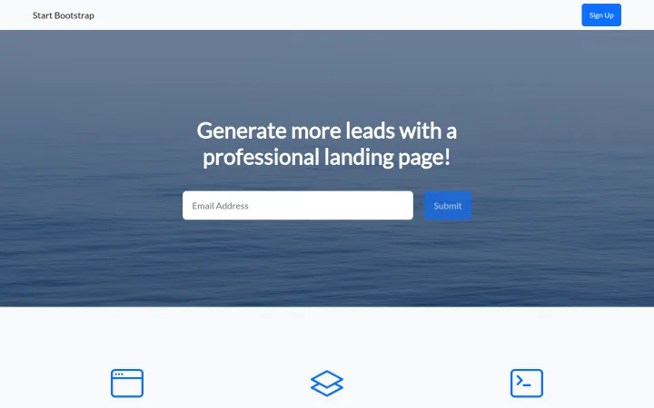 Landing Page theme preview