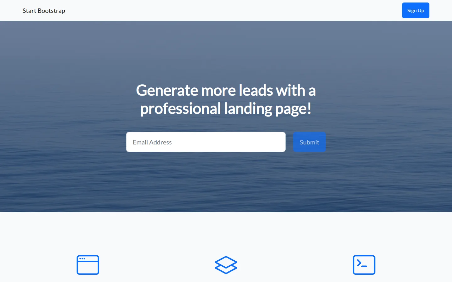 Screenshot of Landing Page theme