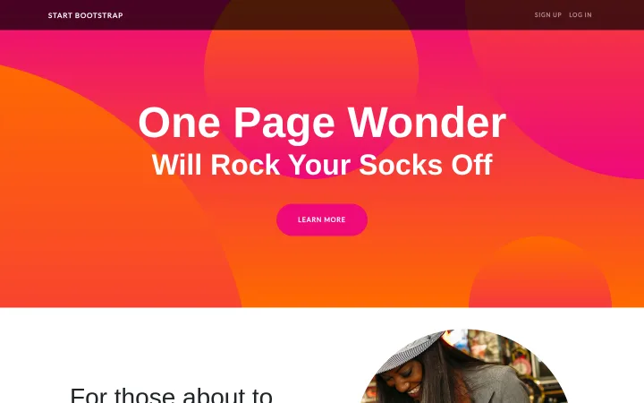 One Page Wonder — bold & graphic website themes