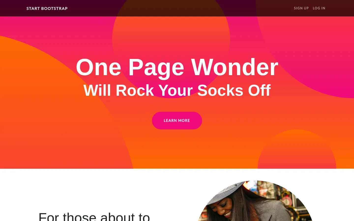 Screenshot of One Page Wonder theme