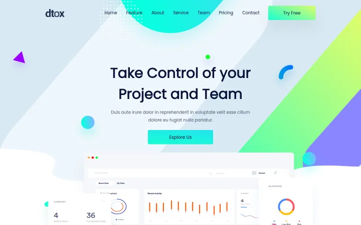 Dtox — bold & graphic website themes