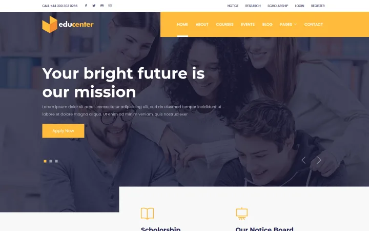 Educenter theme preview
