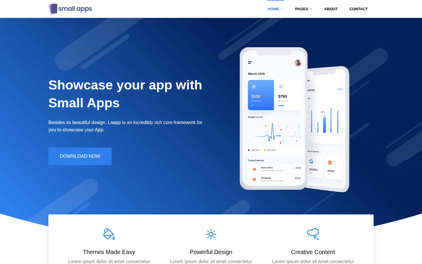 Screenshot of Small Apps theme